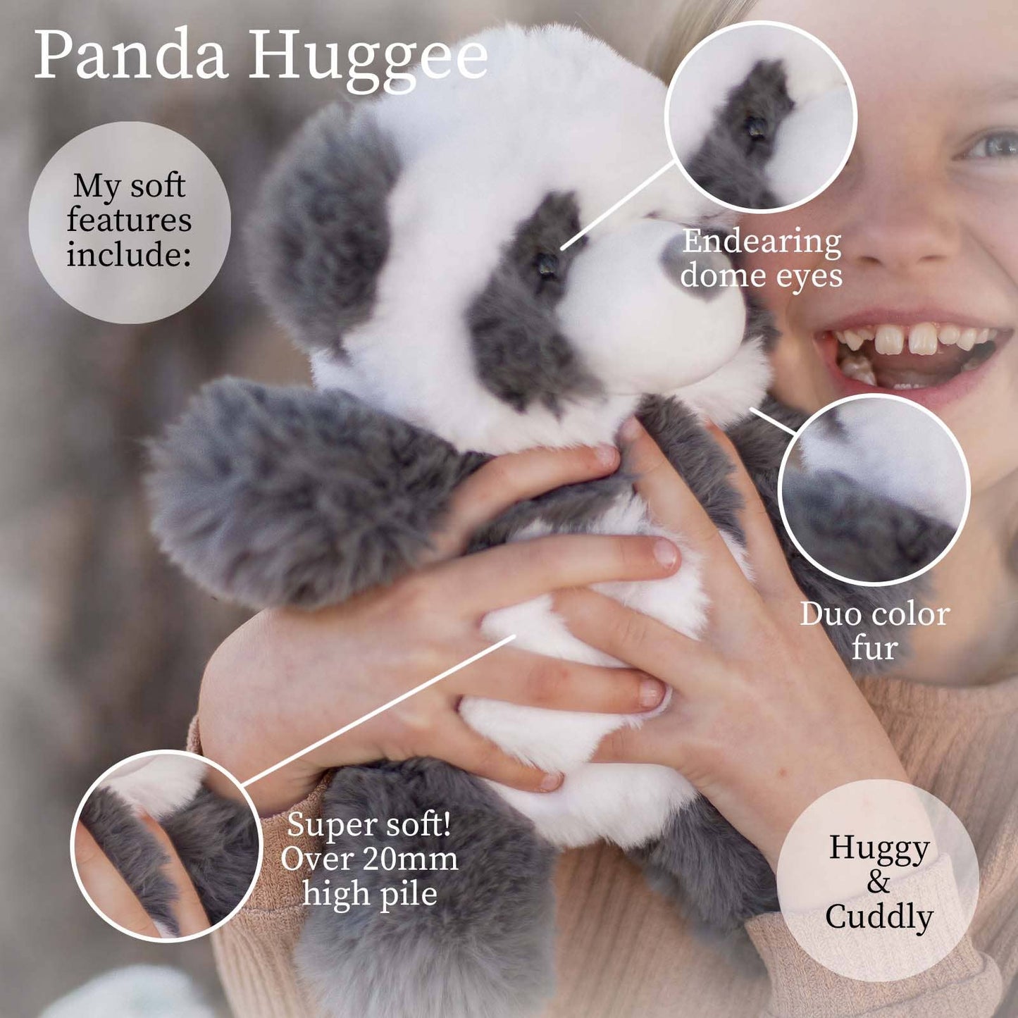 World's Softest- Grey & White Panda Plush